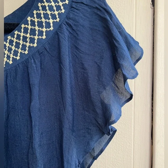 Zac & Rachel Woman Navy Embroidered Top - Picture 3 of 7